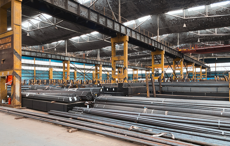 rolled metal warehouse large volumes metal materials factory 1
